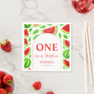 One In A Melon First Birthday Napkins
