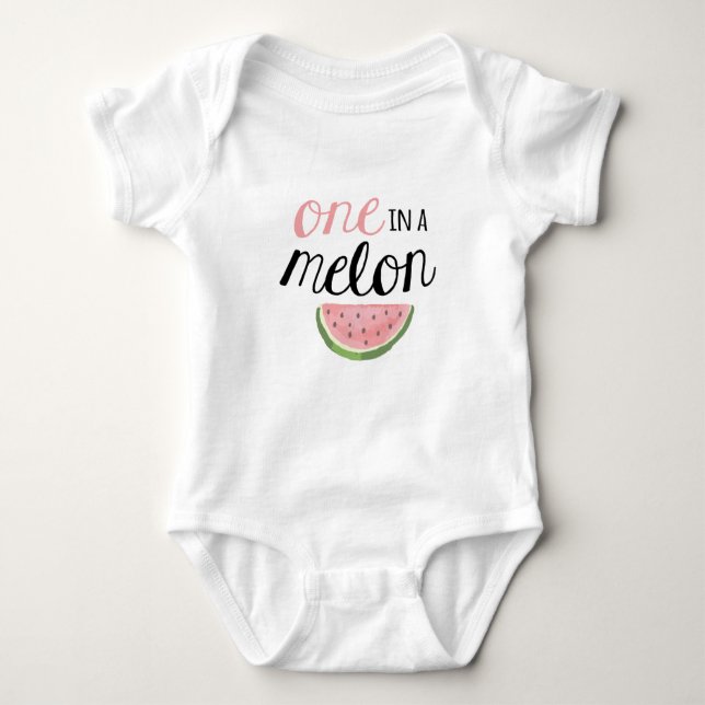One in a Melon, First Birthday Outfit Baby Bodysuit (Front)