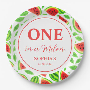 One In A Melon First Birthday Paper Plates