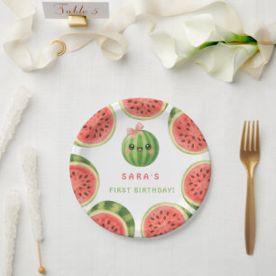 One in a Melon First Birthday Summer Paper Plates