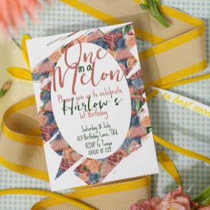 One in a Melon First Birthday - Summer vibes Invitation