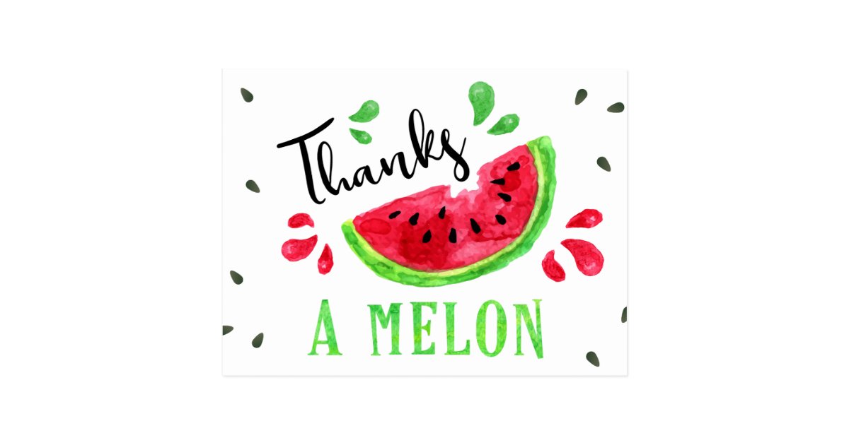Download One In A Melon First Birthday Thank You Card | Zazzle.com