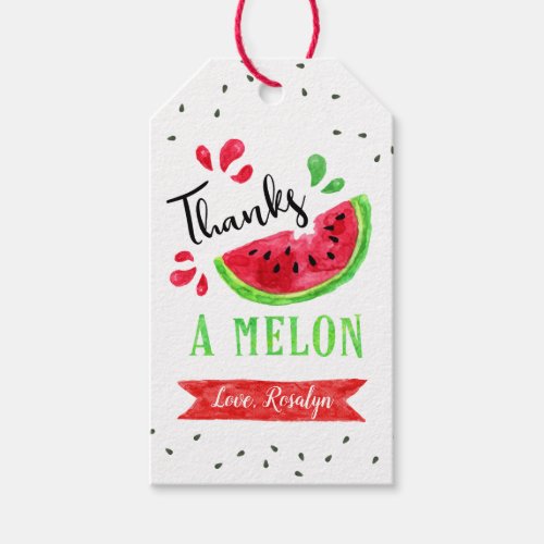 One In A Melon First Birthday Thank You Gift Tags