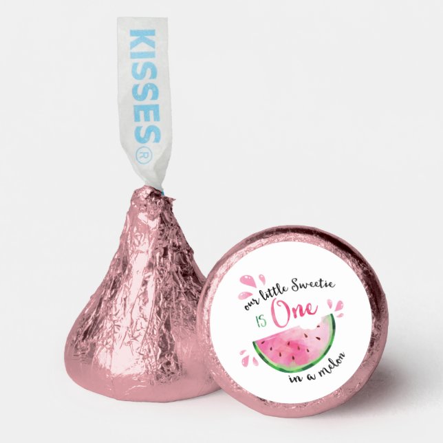 One in a Melon First Birthday Watermelon Hershey®'s Kisses® (Front)