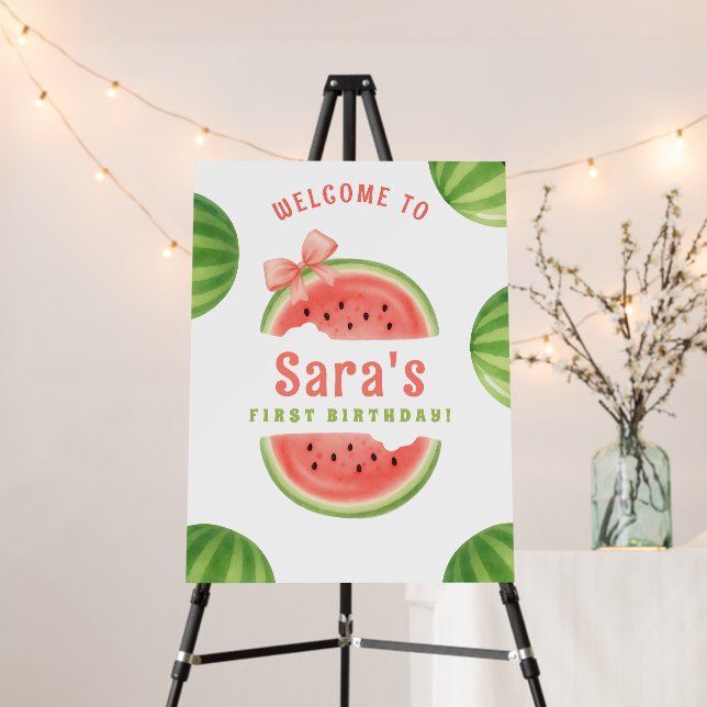 One in a Melon First Birthday Welcome Foam Board  (In Situ (Stand))