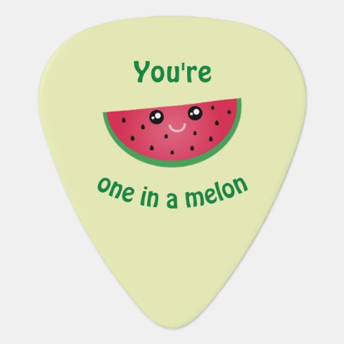 One In A Melon Funny Cute Kawaii Watermelon Guitar Pick