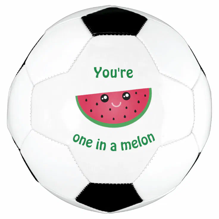 One In A Melon Funny Cute Kawaii Watermelon Soccer Ball | Zazzle