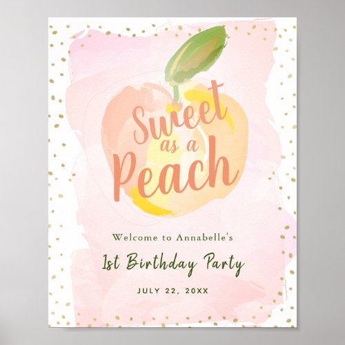 One in a Melon Girl Birthday Welcome Sign