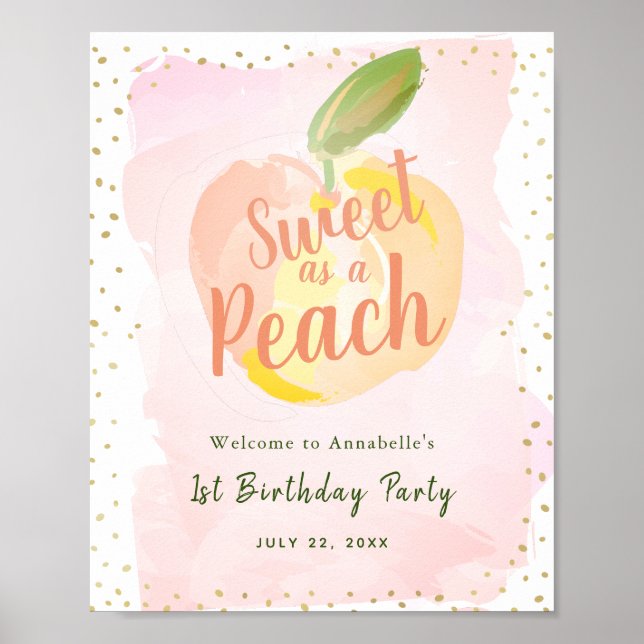 One in a Melon Girl Birthday Welcome Sign (Front)