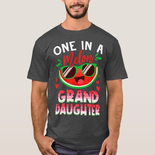 One In A Melon Granddaughter Watermelon Family Mat T_Shirt
