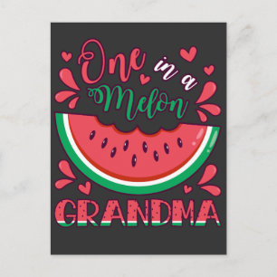 One in a Melon Grandma B-Day Party Postcard