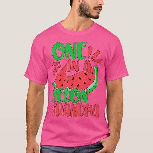 One In A Melon Grandma Watermelon Red Grandmother  T_Shirt