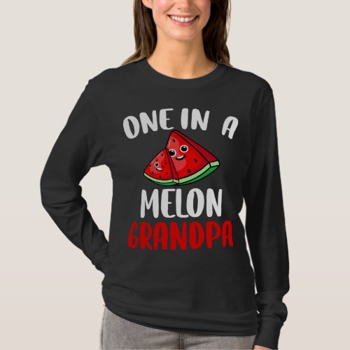 One In A Melon Grandpa Watermelon Fruit Family Mat T_Shirt