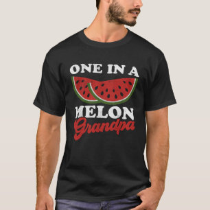 One In A Melon Grandpa Watermelon Summer Retro T-Shirt