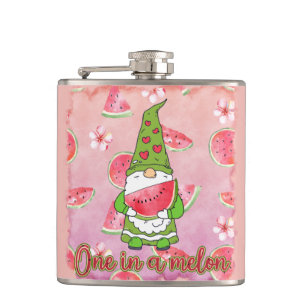 One in a Melon Green Gnome & Watermelon Flask