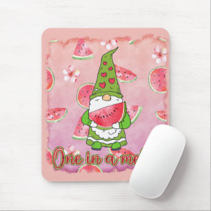 One in a Melon Green Gnome & Watermelon Mouse Pad