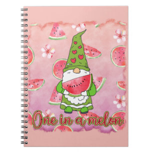 One in a Melon Green Gnome & Watermelon Notebook