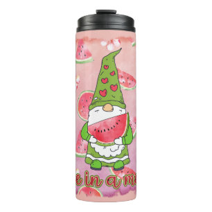 One in a Melon Green Gnome & Watermelon Thermal Tumbler