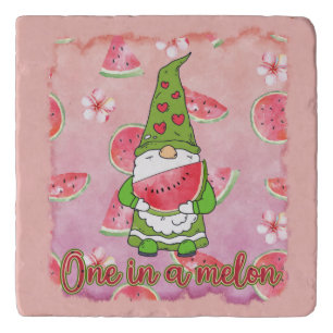 One in a Melon Green Gnome & Watermelon Trivet