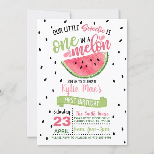 One In a Melon Invitation