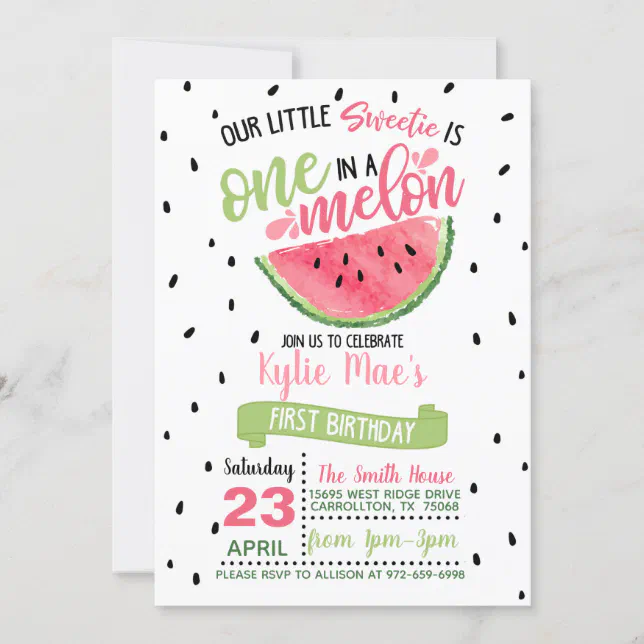 One In a Melon Invitation | Zazzle