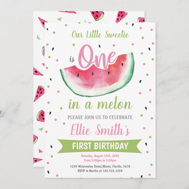 One in a melon invitation,Watermelon Invitation | Zazzle