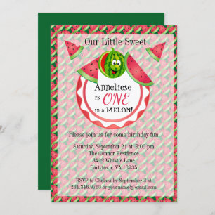 One in a Melon Kid's 1st Birthday Invitation