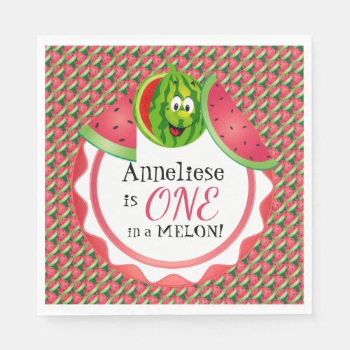 One In A Melon Kids Birthday Napkins