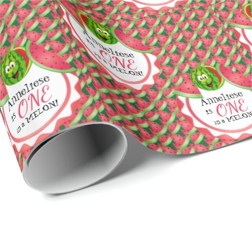One In A Melon Kids Birthday  Wrapping Paper