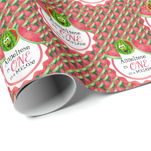 One In A Melon Kid's Birthday  Wrapping Paper (Roll Corner)