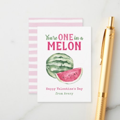 One in a Melon Kids Classroom Valentines Cards
