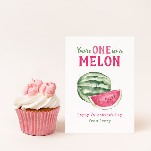 One in a Melon Kids Classroom Valentine's Cards