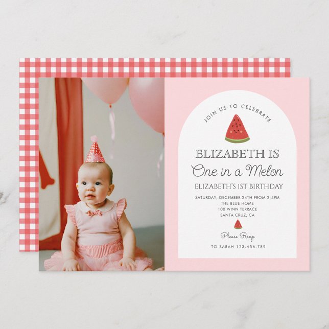 One In A Melon Little Sweetie First Birthday Invitation (Creator Uploaded)