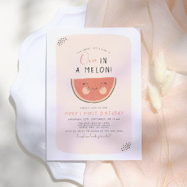 One In A Melon Little Sweetie First Birthday Party Invitation