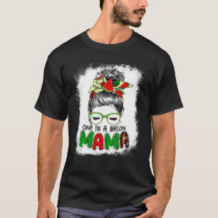 One In A Melon Mama Messy Bun Watermelon Summer Vi T-Shirt