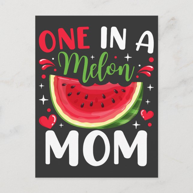 One in a Melon Mom B-Day Party Postcard