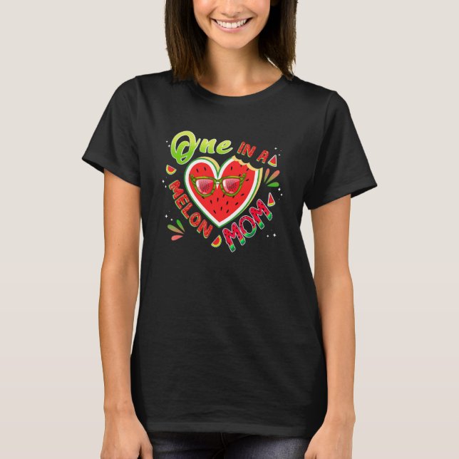 One In A Melon Mom Birthday Family Matching Melon  T-Shirt (Front)