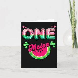 One In A Melon Mom Outfit Birthday Matching Group  Card