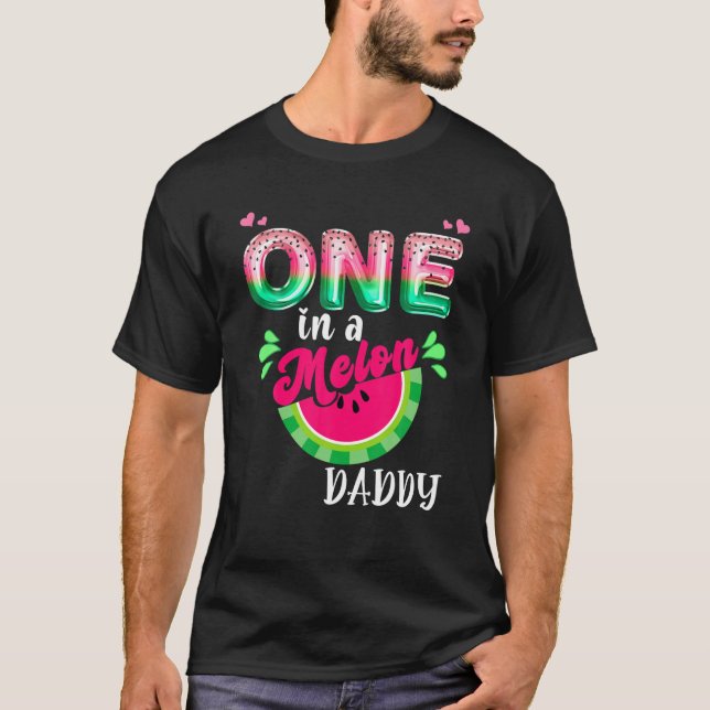 One In A Melon Mom Outfit Birthday Matching Group T-Shirt (Front)