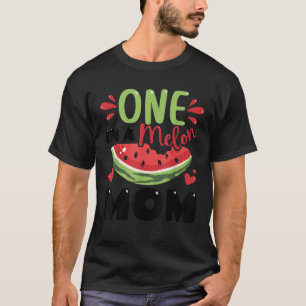 One in a Melon Mom Summer Birthday Party Matching T-Shirt