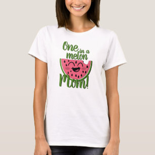 One in a Melon Mom Watermelon First Birthday T-Shirt
