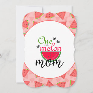 One In A Melon Mom Watermelon Photo Card