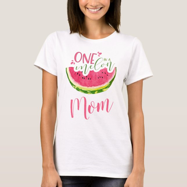 One in a Melon Mom Watermelon Shirt for Women (Front)