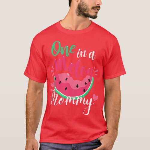 One in a Melon Mommy Birthday Party Matching Famil T_Shirt