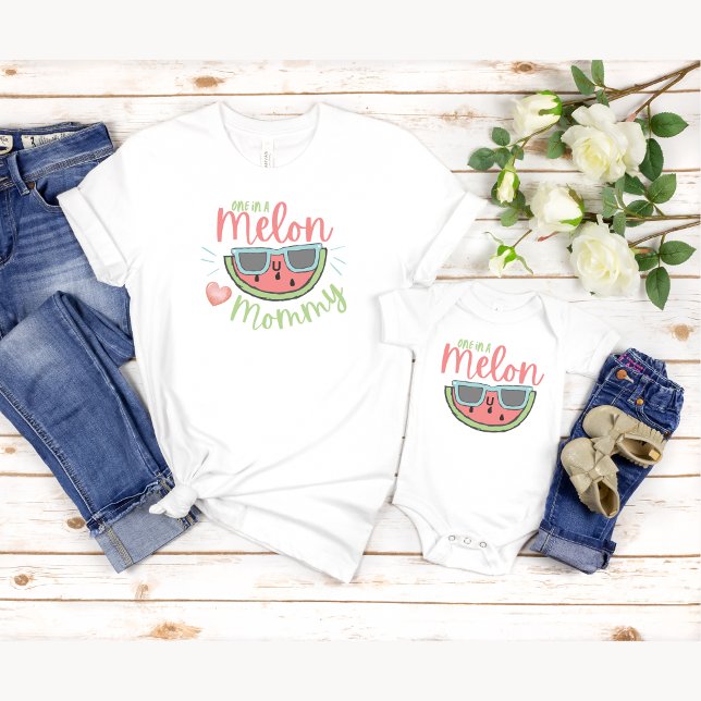 One In A Melon Mommy T-Shirt (Let your mommy know she is one in a melon with this cute watermelon shirt! )