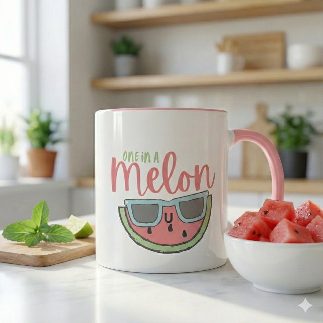 One In A Melon Mug (Empower someone special with this cute, "One in a Melon" mug! )