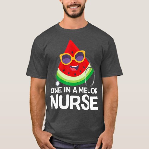 One in a Melon Nurse summer RN Watermelon T_Shirt