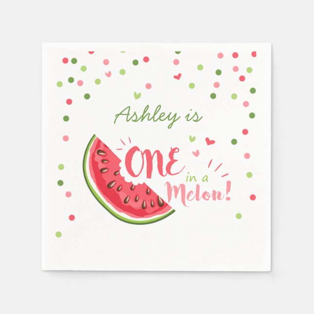 One in a melon Paper Napkins Summer Watermelon (Front)