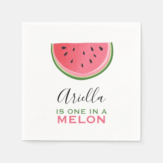 One in a melon Paper Napkins Summer Watermelon (Front)