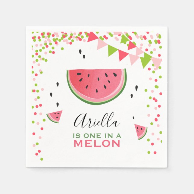One in a melon Paper Napkins Summer Watermelon (Front)